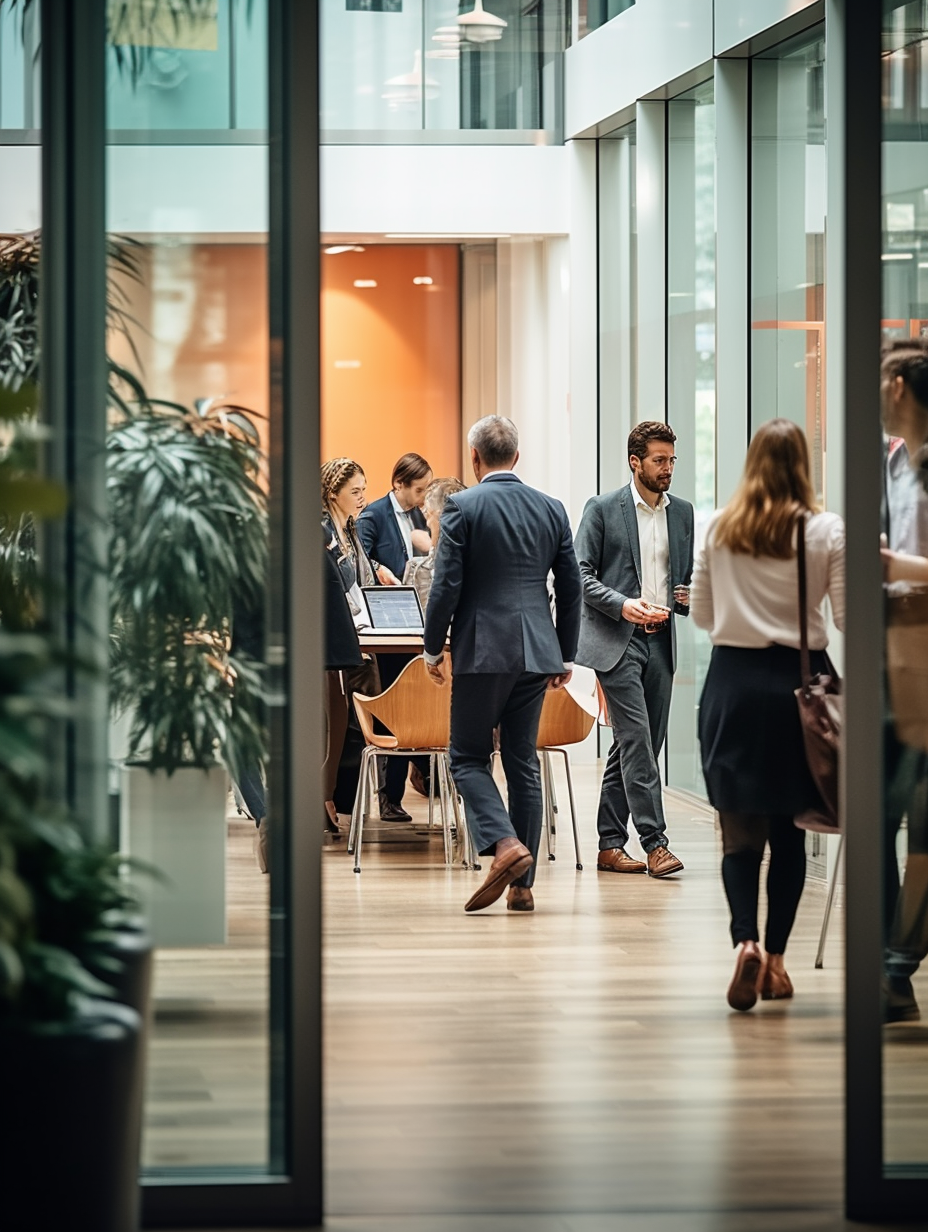 groep mensen verlaat kantoor